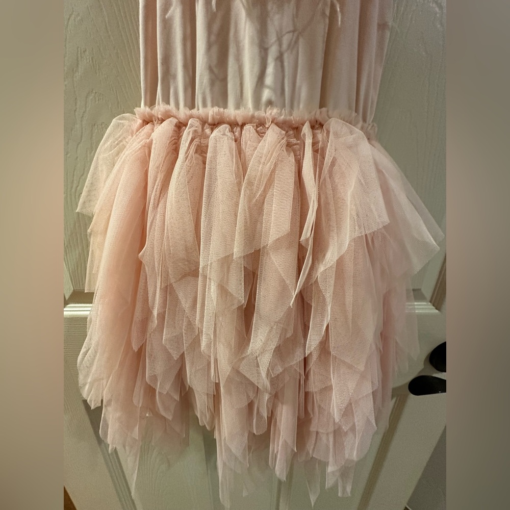 Charming Pink Feathered Kids Dance Costume - Picture 2 of 9